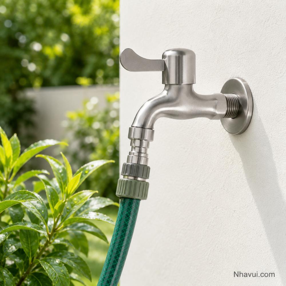 Vòi hồ inox 304 Luco ren 21mm